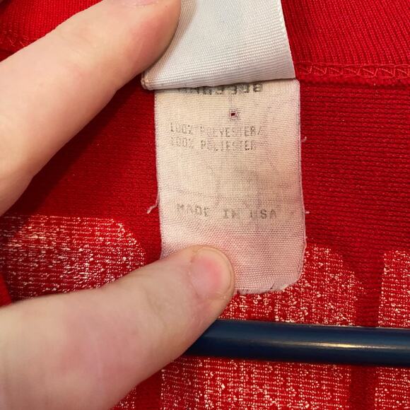 Chiefs XL Logo 7 89 Rison Jersey Red White Short Sleeve Top Shirt Team Vintage - Picture 5 of 13